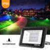 Bikuer 100W LED Floodlight Outdoor, Colour Changing Flood Lights with Remote Control, 12 RGB Colours, Timing, 4 Modes, IP66 Waterproof