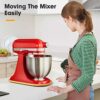Bamboo Mixer Slider Mat, Kitchen Appliance Slider Compatible with Kitchenaid 4.5-5 Qt Tilt-Head Stand Mixer, Mixer Mover Sliding Caddy Tray, Kitc