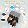 YINGRACE Dual Air Fryer Accessories 8PCS, Double Basket Airfryer Accessory Compatiable for Ninja Foodi AF300UK 7.6L, Lakeland 8L, Salter 8.2L, An