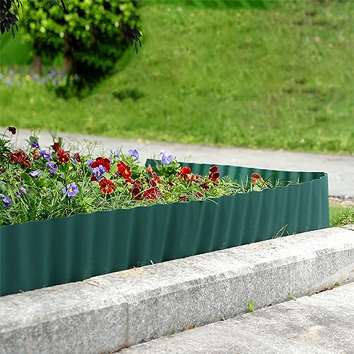 Garden Lawn Edging Border Plastic - 15CM X 9M aver Edging, Lawn Edging, Antirust Flexibility Sturdy Plastic Garden Edging Border Fence for Vegeta