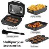 TopStrong Air Fryer Grill Combo Indoor, 8-in-1 Air Fryer and Health Grill with Air Crisp, Roast, Broil, Pizza, Dehydrate, Bake, Grill and Manual,