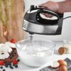 VonShef Hand Mixer Electric Whisk – Food Mixer for Baking with 5 Speeds, 400W, 2 Stainless Steel Beaters, 2 Dough Hooks & Balloon Whisk, Easy Cle