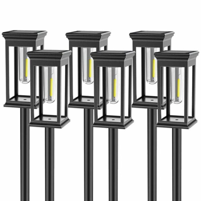 SOLARBABY Solar Pathway Lights Outdoor, 6 Pack Bright Solar Lights Outdoor Waterproof,Pathway Lights Soalr Powered Landscape Lighting for Yard Ga