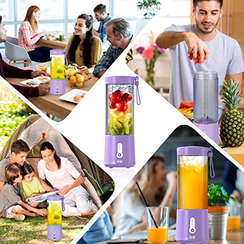 Portable Blender for Shakes and Smoothie HUIJUTCHEN USB Rechargeable Large Capacity Blender Bottles with 6 High-speed Blades and Brush Personal M