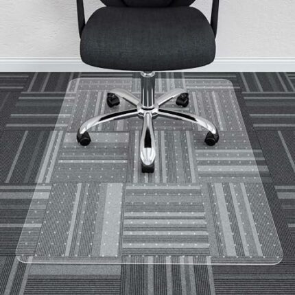 HOMEK Office Chair Mat for Low Pile Carpeted Floors - 30” x 48” Clear Carpet Chair Mats for Home & Office, Studded Floor Mat for Office Chair on