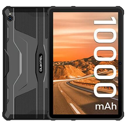 10000mAh Rugged Tablet OUKITEL RT1 10.1 Inch FHD Android 11 Dual Sim 4G Sim Free Unlocked Tab 18W Fast Charge IP68/IP69K 16MP Rear+Front Camera 4