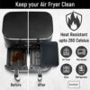 4PCS CozyCook Foldable Silicone air Fryer Liner Ninja Dual 9.5l Large, Ninja air Fryer Accessories af400uk, Oven Mitts, air Fryer Accessories Nin