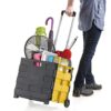 Inspired Living Ultra-Slim Rolling Collapsible Storage Pack-N-Roll Utility-carts, with Telescopic Handle, for Home, Garden, Shopping, Office, Sch