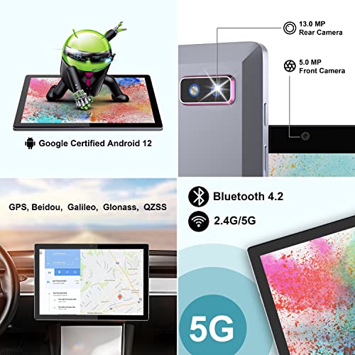 BYYBUO 10.1 inch Android 12 Tablet, Octa-Core 2.0 GHz Processor, New Upgrade Smartpad Tablet 7000mAh, 4G RAM+64GB ROM, Expand to 512GB, 1920x1200