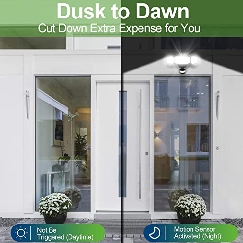 FLITI 50W Security Lights Outdoor Motion Sensor, 6000LM LED Floodlight with PIR, 5500K Cold White LED Outdoor Lights Mains Powered, IP65 Waterpro