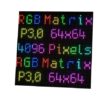SEENGREAT RGB LED Matrix Panel Display Full-Colour LED Screen for Raspberry Pi, 64 x 64 Pixels 3 mm Pitch, Onboard 4096 RGB LEDs, Two HUB75 Inter