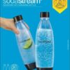 SodaStream 2 Pack 1L BPA Free Water Bottle for Carbonated Drinks. Dishwasher Safe, Compatible with SodaStream Spirit, Spirit One Touch, Terra, Ar