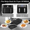 2PCS Foldable Silicone Liners for Ninja Dual Air Fryer AF400UK & Tower T17088, Tuuyee 7.87inch Silicone Air Fryer Pot Basket, Ninja Dual Air Frye