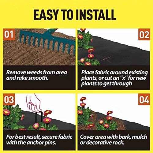 LITA Sheet Woven Weed Control Fabric 2m x 10m - UV Stabilised Black Heavy Duty 125gsm Landscape Ground Cover Membrane, 1 Pack