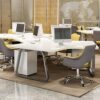 ZXFYHD Desk Chair,Office Chair Computer Chair, Swivel Steel Feet Ergonomic Home Office Chair Easy To Clean Leather Staff Chair
