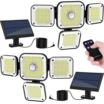 Solar Security Lights Outdoor, 292 LED Solar PIR Motion Sensor Lights with Remote Control, IP65 Waterproof & 3 Modes Solar Powered Garden Lights