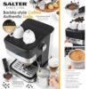 Salter EK4623 Caffé Espresso Pro - Coffee Machine, 15-Bar Pressure Pump, Barista Style Coffee, Latte, Cappuccino Machine, Make 2 Cups At Once, In