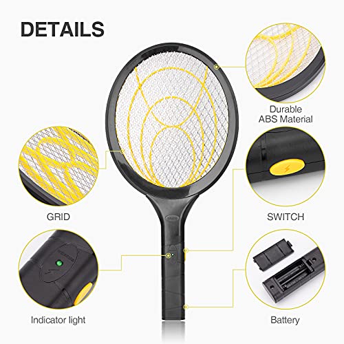 mafiti Electric Fly Swatter, Fly Killer Bug Zapper Racket for Indoor and Outdoor Pest Control,(2AA Batteries not Included)