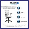 Flash Furniture Office Chair, Metal, White, 68.58 x 64.77 x 112.4 cm