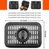 Air Fryer Grill Pan for Ninja Air Fryers, 2 Packs Replacement Air Fryer Crisper Plate Grill Plate Tray Accessories with Rubber Bumpers for Ninja