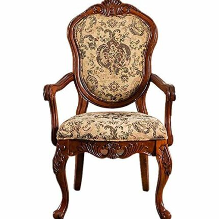 Mu Office Chair American Wood Book Chair Home Computer Chair with Armrests Cloth Office Chair All Wood Chair Computer Desk Chair (59X64X107Cm)