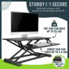 TechOrbits Standing Desk Converter - 32 Inch Adjustable Sit to Stand Up Desk Workstation, Particle Board, Dual Monitor Desk Riser with Keyboard T