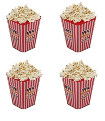 Secen London - Reusable Plastic Popcorn Containers/Popcorn Bowls Set for Movie Theater Night,Washable in The Dishwasher,%100 BPA Free, Plastic Po