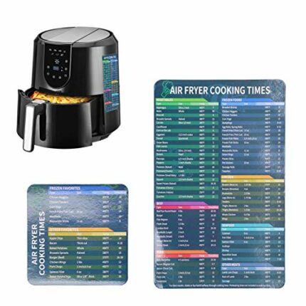 Air Fryer Cooking Times Chart, 2Pcs Air Fryer Cheat Sheet Kitchen Fryer Magnet Sheet Cooking Frying Time Reference Guide Compatible with All Air