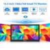 13.3 Inch Portable Monitor 1366x768 TFT LED Small PC Monitor with HDMI VGA AV BNC USB Input for Raspberry pi Kitchen HDMI Monitor Industrial Moni
