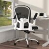 Ergonomic Office Chair, Comfort Swivel Home Office Task Chair, Breathable Mesh Desk Chair, Lumbar Support Computer Chair with Flip-up Arms and Ad