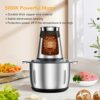 SXYCMY Mini Food Chopper, 2.2L Capacity Electric Food Processor, 2 Speeds Meat Grinder, 3D Stainless Steel Blades, 500W Motor Food Chopper for Ve