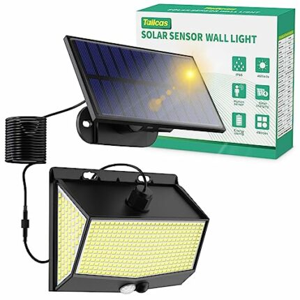 Tailcas Solar Lights Outdoor, 【468LED/4 Modes 】 Solar Security Lights Outdoor Motion Sensor, 270° Outdoor Solar Lights IP65 Waterproof Solar Powe