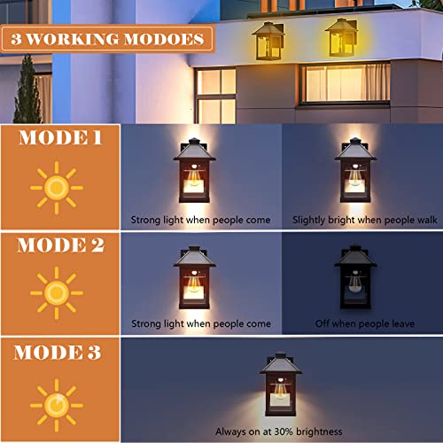 Nodfens 2 Pack Solar Lights Outdoor Garden, Solar Security Lights Outdoor Motion Sensor with 3 Modes, IP65 Waterproof Security Lights Outdoor Mot