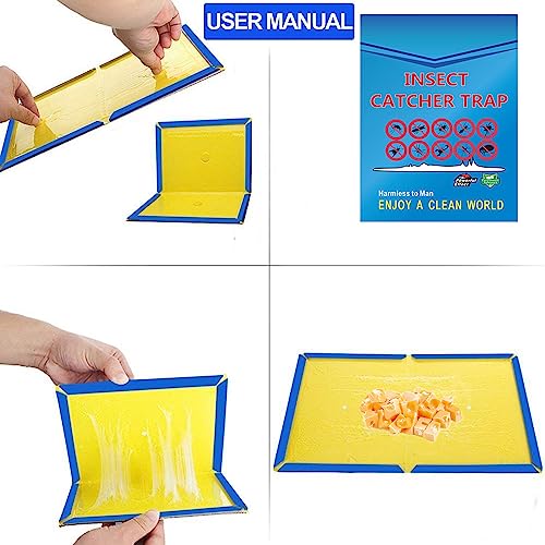 Pest Sticky Boards - 5 Pack Glue Traps Pads Multi-Use Sticky Boards for Kitchen Garden Indoor Outdoor