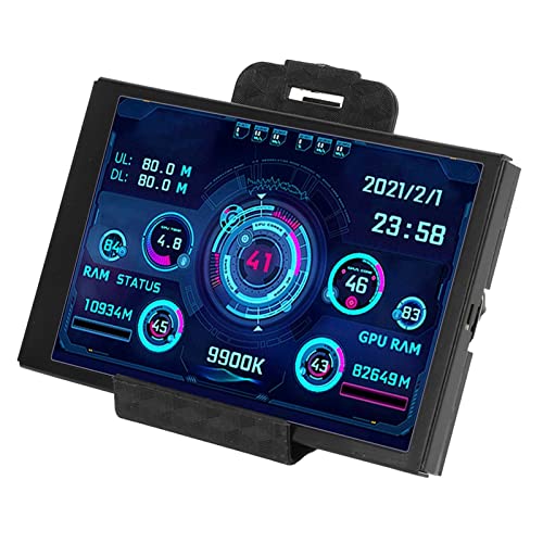3.5in Mini Computer Temp Monitor, IPS Full View Display Small Screen for AIDA64 PC CPU RAM Hard Disk Data Monitor, Shutdown Automatic Rest Screen