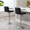 Ygqbgy White Desk Chairs with Wheels Modern PU Leather Office Chair Adjustable Home Computer Executive Chair on Wheels 360° Swivel (Color : Black