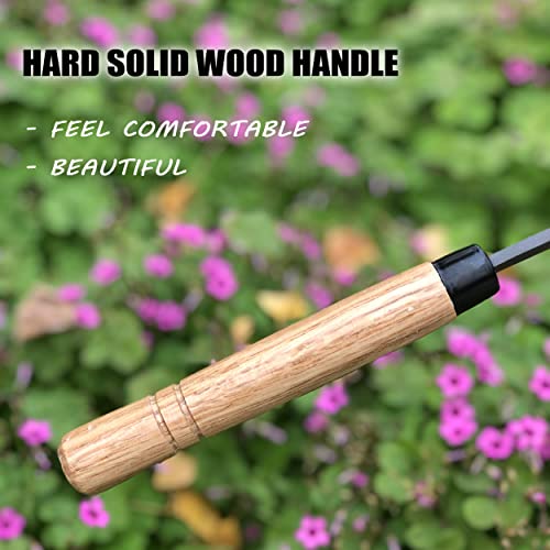 SHANFEEK Japanese Weeding Hoe Gardening Tools 33CM Weed Remover Tool High-Carbon Steel One-Piece Molding With Hard Solid Wood Handle
