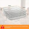 SBUENAM 3 PCS Air Fryer Rack,8 Inch Air Fryer Rack Square,Tower Stackable Square Air Fryer Accessories5.5l,304 Stainless Steel Multi-Layer Dehydr
