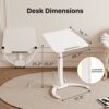 JOY worker Foldable Mobile Standing Desk, Height Adjustable Sit Stand Desk, 90° Tiltable Rolling Laptop Desk, Portable Desk with Wheels Non-Slip