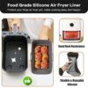 2 Pcs Silicone Air Fryer Liner for Ninja AF400UK AF300UK, Air Fryer Accessories for Ninja Dual Air Fryer 9.5L, Reusable Airfryer Liners for Tower