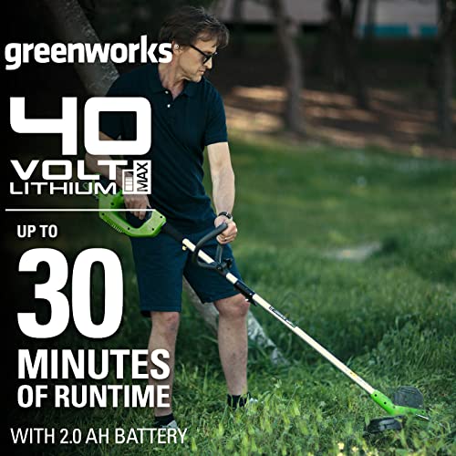 Greenworks 40V 41cm mower, trimmer, spool with 2x2Ah Battery/charger
