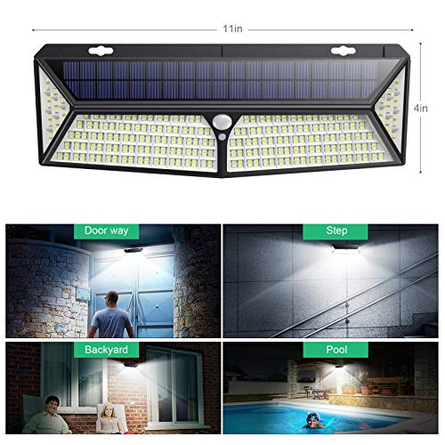 kilponene Solar Lights Outdoor 430 LED【USB Charging & 3500 Lumen】 Solar Motion Sensor Security Lights 4400mAh Solar Powered Lights Wall Lights Wa