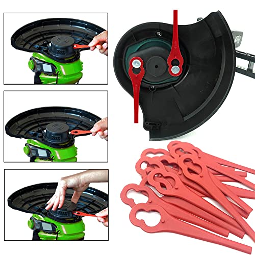 DHinkyoung 50 Pcs Plastic Grass Trimmer Blades, Durable Lawn Mower Replacement Blades Compatible with Terratek Cordless Strimmer 18V/20V, TTCGT18