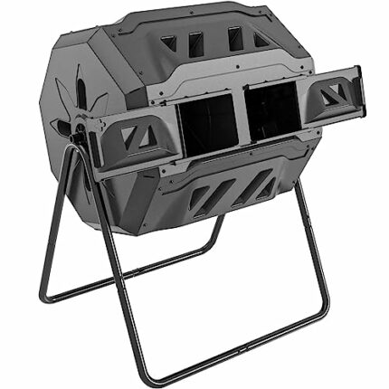 SQUEEZE master 160L Dual Chamber Compost Tumbler Bin Capacity rotatable, Better Air Circulation Efficient Compost, Rotating Tumbling Composter Bi