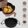 Black Silicone Air Fryer Liners Round - Ninja Air Fryer Accessories With Handle - Non-Stick, Durable, & Reusable Air Fryer Liners - 7.8 Inch & 8.