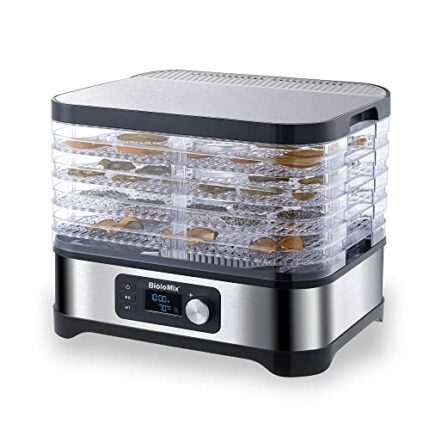 Biolomix 5 Tray Food Dehydrator Fruit Dryer Machine with Adjustable Temperature Timer for for drying fruit, vegetables, meat, turkey jerky, fish
