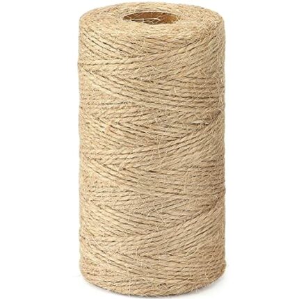 G2PLUS Jute String Twine 1.5MM, 100M Natural Garden Jute Rope, 2 Ply Art and Crafts Linen String Brown for DIY Craft; Gardening Use