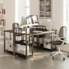 ODK Computer Desk with Shelves, 48" Home Office Desk with Storage, Gaming Desk, Modern Simple Style PC Desk, Stable Workstation, Black