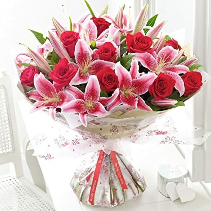 M BEST ROSES+LILY BOUQUET
