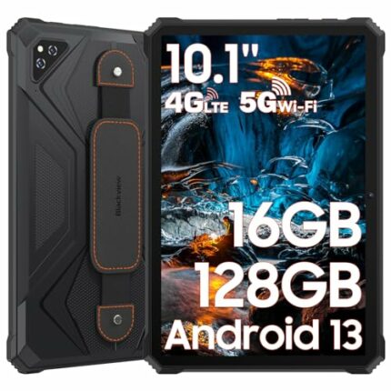 Blackview Active 6 Rugged Tablet 10.1 Inch Android 13 Tablets, 16GB+128GB/1TB TF,13000mAh Tablet with Sim Card Slot,16MP+13MP Camera,Octa Core 4G